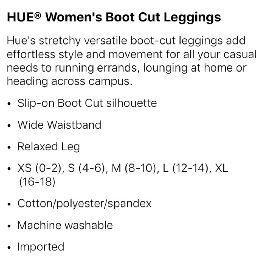 😻 Hue Cotton Boot Cut Yoga Leggings - Picture 3 of 3